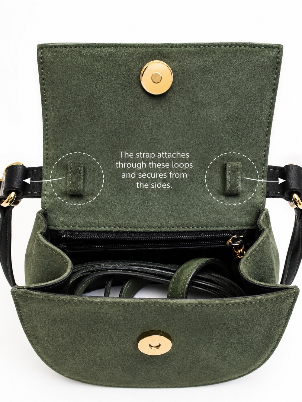 Salvatore Ferragamo Green Suede Crossbody Bag Vara Bow Mini Flap - Picture 13 of 13